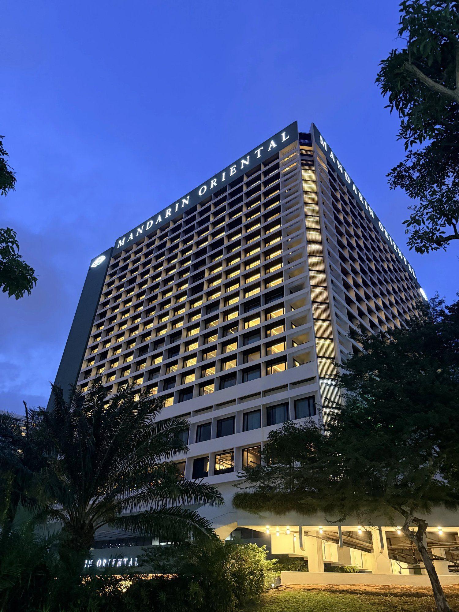 The tower at dusk seen from below