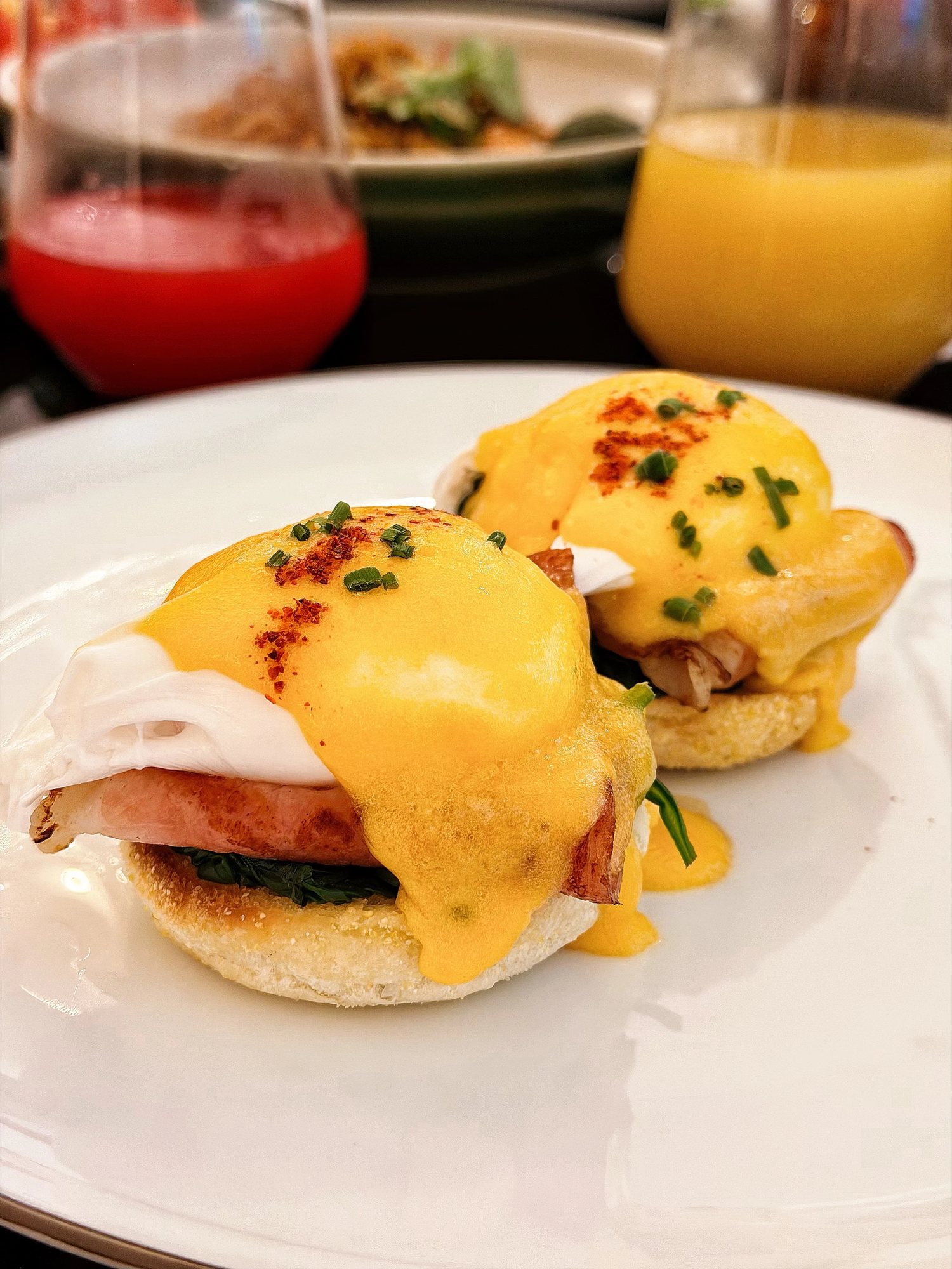 Eggs Benedict at breakfast