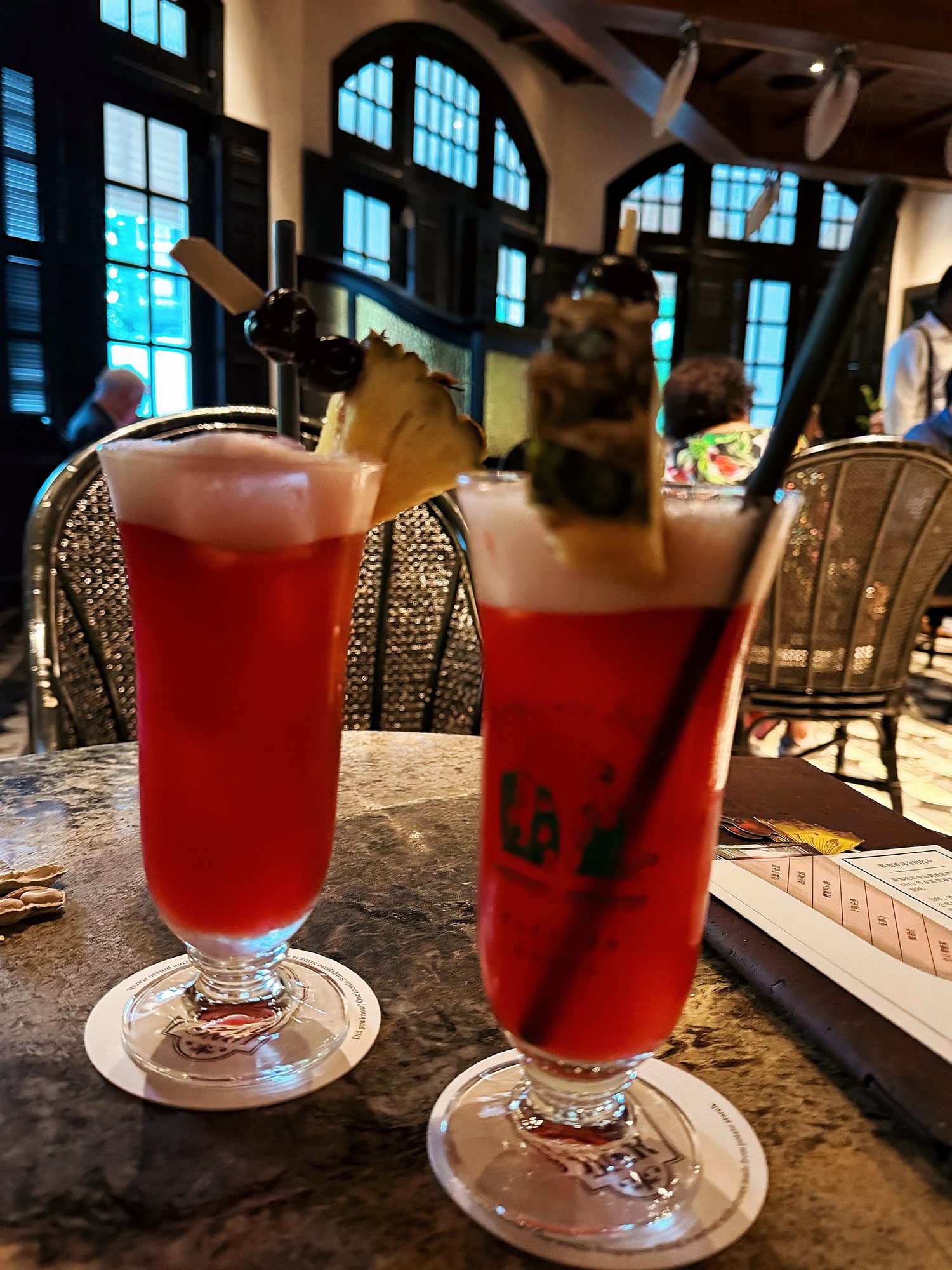 Two Singapore Slings at the Long Bar