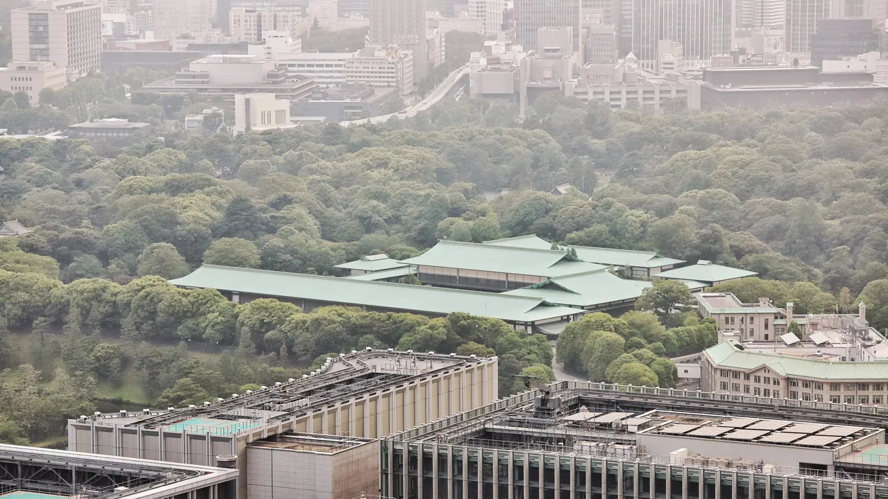 Aman Tokyo: the Imperial Palace gardens from a west-facing suite