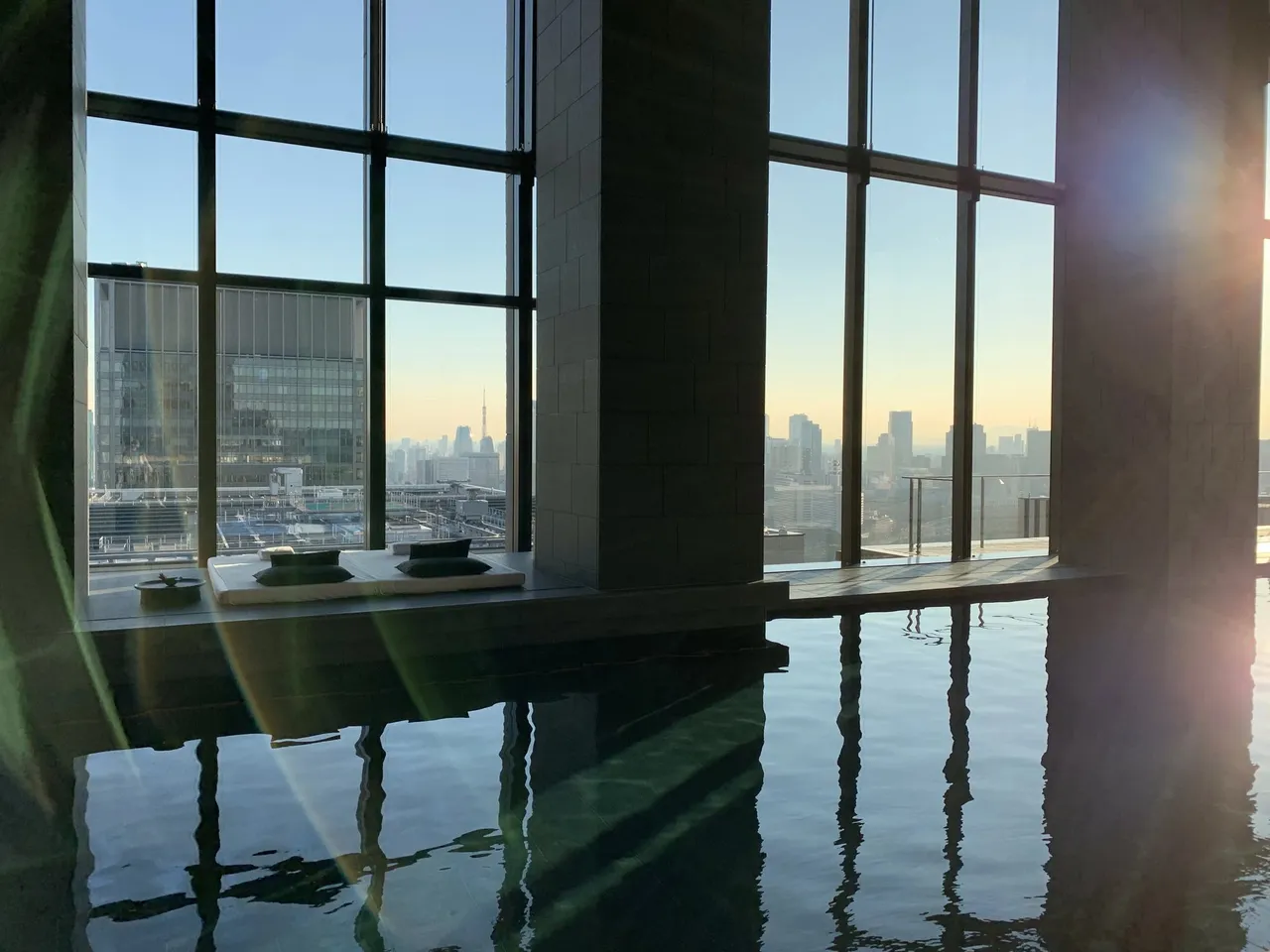 Aman Tokyo: the 30-metre basalt pool beside a wall of glass